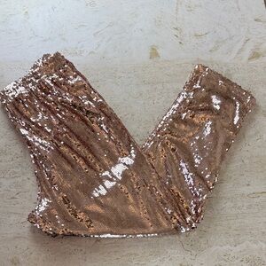 Francesca's Miami Collection Gold Sequin fully lined pants size large